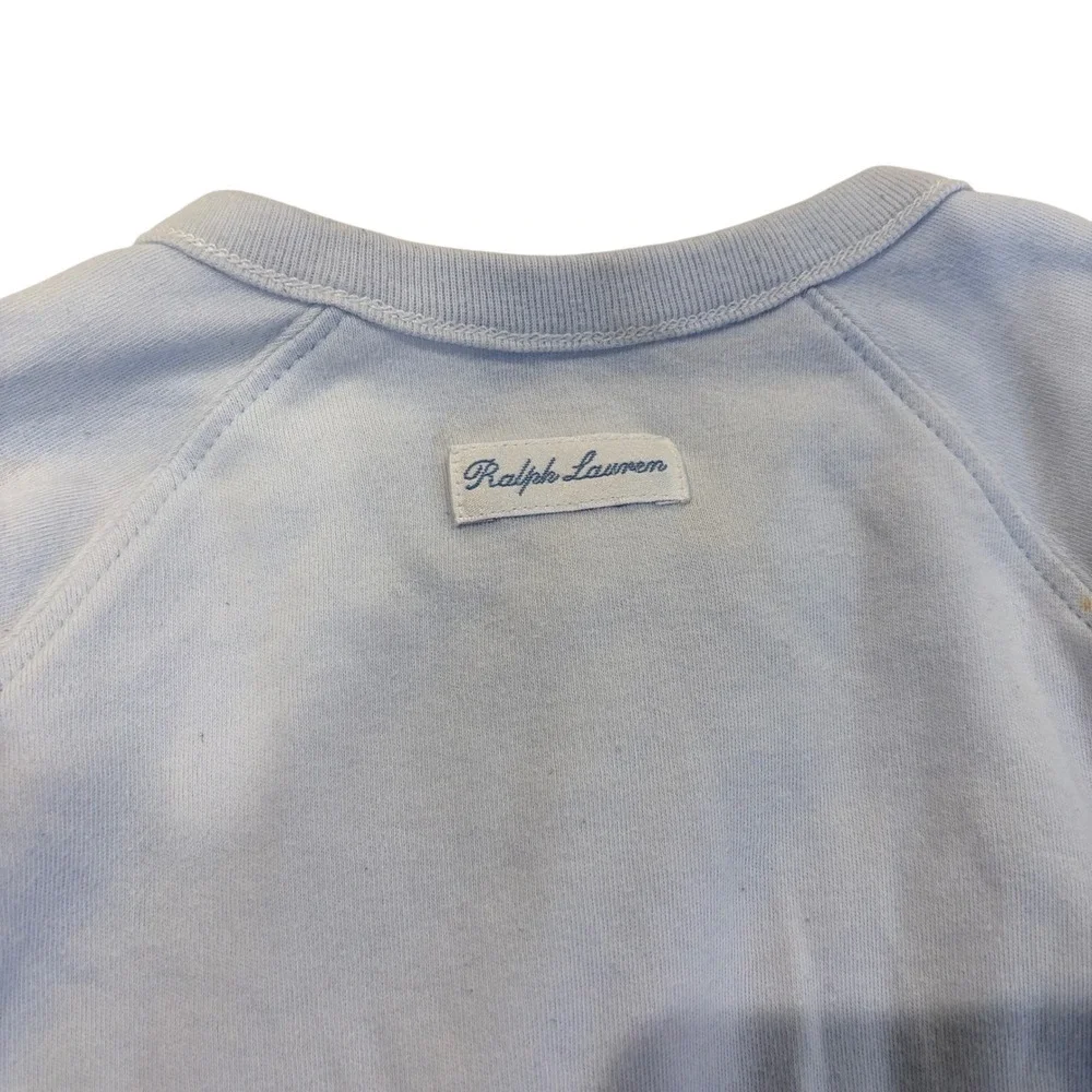 Ralph Lauren Baby Boy Light Blue Footed Sleeper Snap Front One Piece 9M